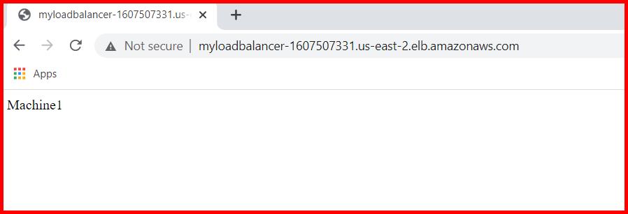 Picture showing the output of classic load balancer in AWS